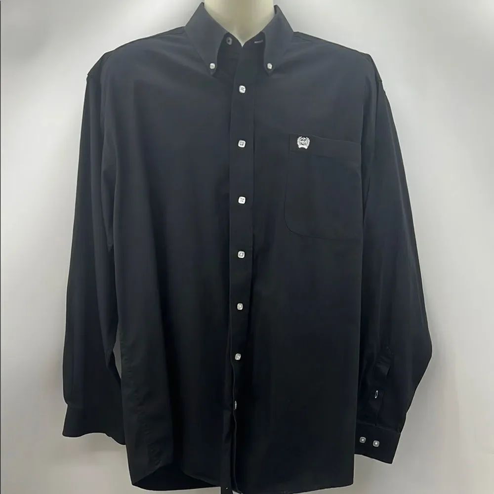 Cinch Black Casual Button Down Shirt Long Sleeve